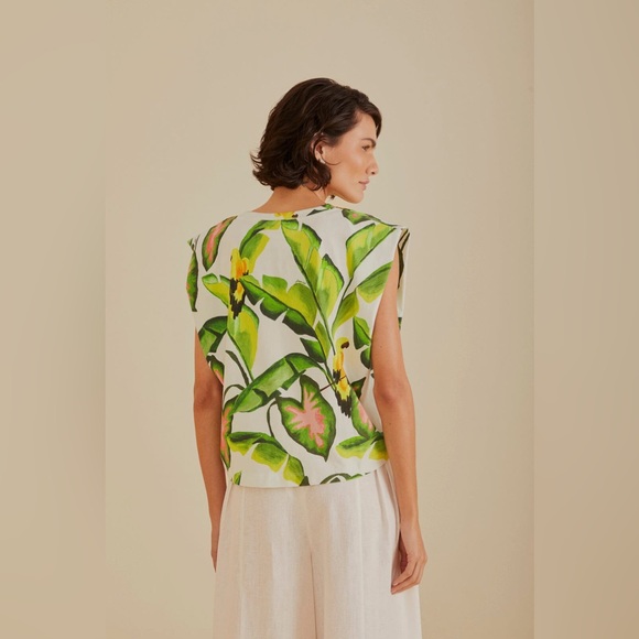 FARM Rio Off-White Summer Foliage T-Shirt - Picture 13 of 15